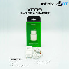 Infinix XC09 18W Fast Charger Kit – USB Type-C (3A)